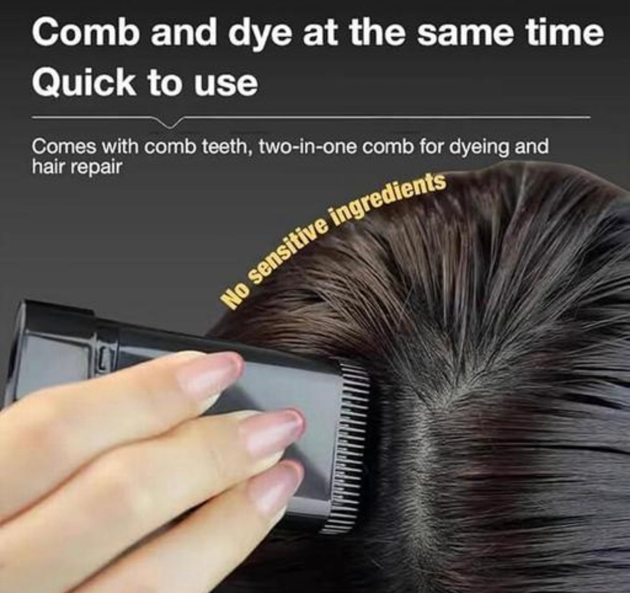 Long-Lasting Cover-Up Hair Powder - Black, Covers Grey Roots Bald Spots Instantly Highly Pigmented Fuller Denser Look Matte Finish Fine Hair Touch Up Stick Comb Flawless Application (Pack of 1)