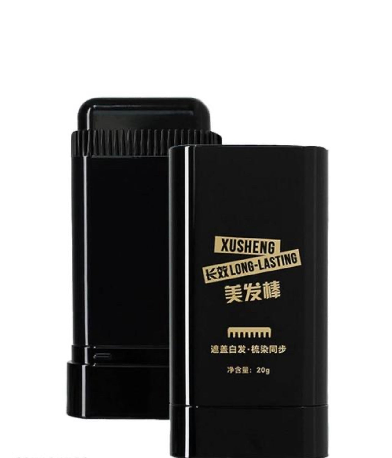 Long-Lasting Cover-Up Hair Powder - Black, Covers Grey Roots Bald Spots Instantly Highly Pigmented Fuller Denser Look Matte Finish Fine Hair Touch Up Stick Comb Flawless Application (Pack of 1)