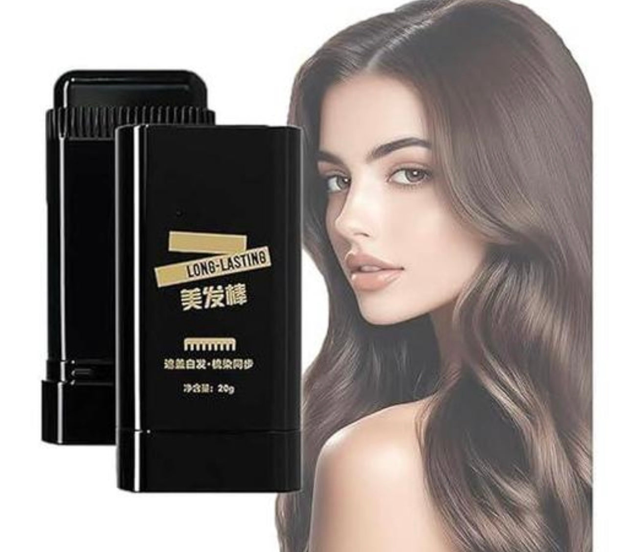 Long-Lasting Cover-Up Hair Powder - Black, Covers Grey Roots Bald Spots Instantly Highly Pigmented Fuller Denser Look Matte Finish Fine Hair Touch Up Stick Comb Flawless Application (Pack of 1)